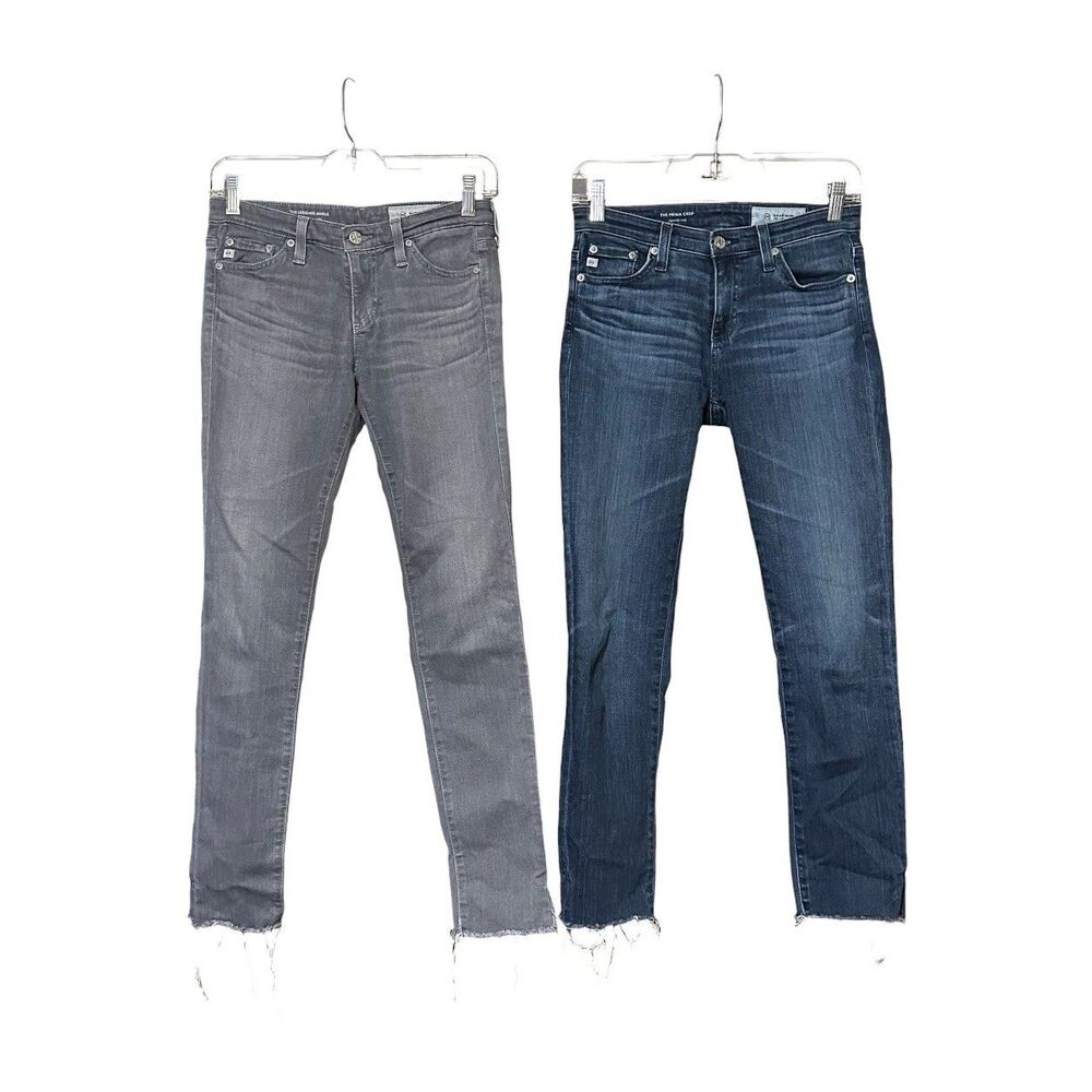 AG Adriano Goldschmied Jeans Lot 2 Womens 25 Legging Ankle Prima Crop Raw Hem